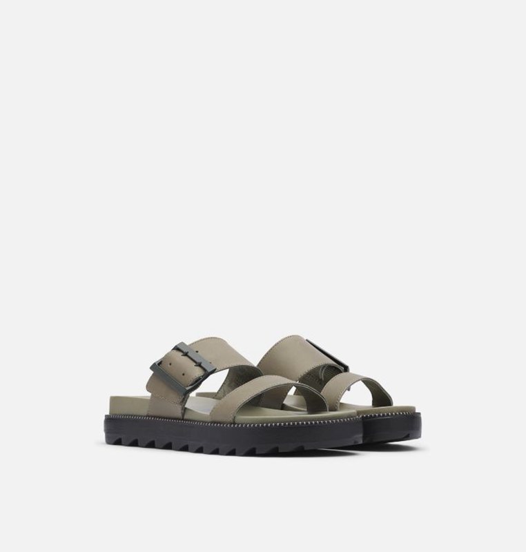 Womens Slides Olive - Sorel Roaming™ Buckle - 372189-PUS